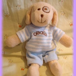 Doudou Chien Beige Pull Rayé Obaïbi …Sos